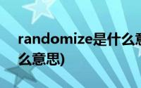 randomize是什么意思啊(randomize是什么意思)