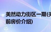 美然动力街区一期(关于美然动力街区一期当前房价介绍)