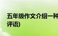 五年级作文介绍一种事物400字(五年级作文评语)