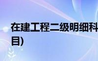 在建工程二级明细科目(在建工程二级明细科目)