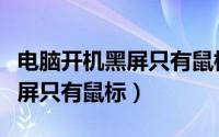 电脑开机黑屏只有鼠标怎么修复（电脑开机黑屏只有鼠标）