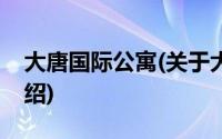 大唐国际公寓(关于大唐国际公寓当前房价介绍)