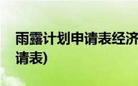 雨露计划申请表经济状况怎么填(雨露计划申请表)