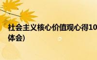 社会主义核心价值观心得1000字(社会主义核心价值观心得体会)