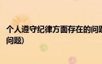 个人遵守纪律方面存在的问题清单(个人遵守纪律方面存在的问题)