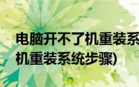 电脑开不了机重装系统教程视频(电脑开不了机重装系统步骤)