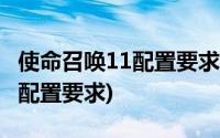 使命召唤11配置要求和10一样吗(使命召唤11配置要求)