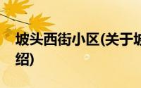 坡头西街小区(关于坡头西街小区当前房价介绍)