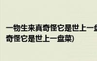 一物生来真奇怪它是世上一盘菜娘死以后它才生(一物生来真奇怪它是世上一盘菜)