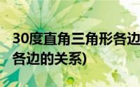 30度直角三角形各边长比例(30度直角三角形各边的关系)