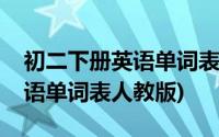 初二下册英语单词表人教版图片(初二下册英语单词表人教版)