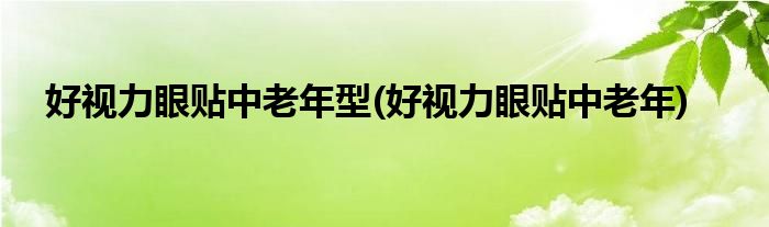 好视力眼贴中老年型 好视力眼贴中老年