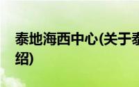 泰地海西中心(关于泰地海西中心当前房价介绍)