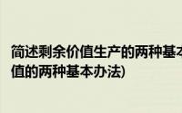 简述剩余价值生产的两种基本方法及其内容(试述生产剩余价值的两种基本办法)