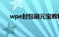 wpe封包刷元宝教程(wpe刷元宝教程)