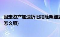 固定资产加速折旧扣除明细表(固定资产加速折旧扣除明细表怎么填)