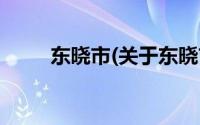 东晓市(关于东晓市当前房价介绍)