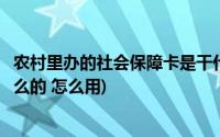 农村里办的社会保障卡是干什么用的(农村社会保障卡是做什么的 怎么用)