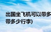 出国坐飞机可以带多少现金(出国坐飞机可以带多少行李)