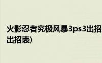 火影忍者究极风暴3ps3出招表(火影忍者究极风暴3电脑上的出招表)