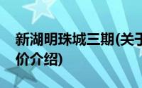 新湖明珠城三期(关于新湖明珠城三期当前房价介绍)