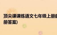 顶尖课课练语文七年级上册的答案(顶尖课课练语文七年级上册答案)