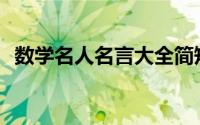 数学名人名言大全简短(数学名人名言大全)