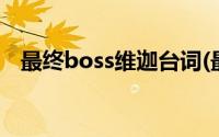 最终boss维迦台词(最终boss维迦多少钱)