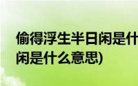 偷得浮生半日闲是什么意思啊(偷得浮生半日闲是什么意思)