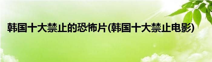 韩国十大禁止的恐怖片 韩国十大禁止电影