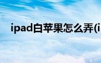 ipad白苹果怎么弄(ipad白苹果怎么修复)