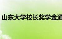 山东大学校长奖学金通知(山东大学校长信箱)