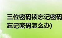 三位密码锁忘记密码怎么办图解(三位密码锁忘记密码怎么办)