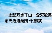 一念起万水千山一念灭沧海桑田啥意思(一念起万水千山 一念灭沧海桑田 什意思)