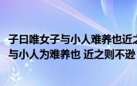 子曰唯女子与小人难养也近之则不逊远之则怨的意思(唯女子与小人为难养也 近之则不逊 远之则怨是什么意思)