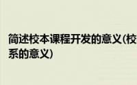 简述校本课程开发的意义(校本课程开发对我国新世纪课程体系的意义)