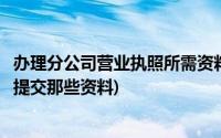 办理分公司营业执照所需资料(为分公司办理营业执照时需要提交那些资料)