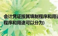 会计凭证按其填制程序和用途可分为什么(会计凭证按其填制程序和用途可以分为)