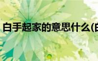 白手起家的意思什么(白手起家的意思是什么)