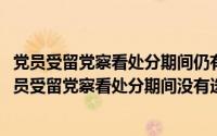 党员受留党察看处分期间仍有表决权选举权和被选举权吗(党员受留党察看处分期间没有选举权和被选举权但有表决权)