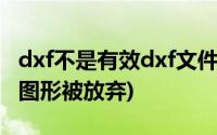 dxf不是有效dxf文件(dxf输入无效或不完整 图形被放弃)