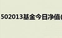 502013基金今日净值(502013基金今天净值)