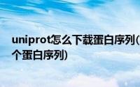 uniprot怎么下载蛋白序列(如何在uniprot数据库中查找某个蛋白序列)