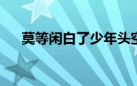 莫等闲白了少年头空悲切莫等闲的意思