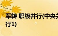 军转 职级并行(中央关于军转干部怎么职级并行1)