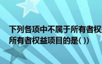 下列各项中不属于所有者权益项目的是(下列各项中 不属于所有者权益项目的是( ))