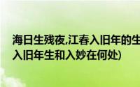 海日生残夜,江春入旧年的生和入妙在哪里(海日生残夜江春入旧年生和入妙在何处)