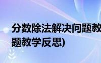 分数除法解决问题教学实录(分数除法解决问题教学反思)