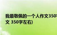 我最敬佩的一个人作文350字四年级(我最敬佩的一个人 作文 350字左右)