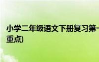 小学二年级语文下册复习第一单元(小学二年级语文下册复习重点)